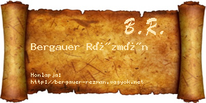 Bergauer Rézmán névjegykártya